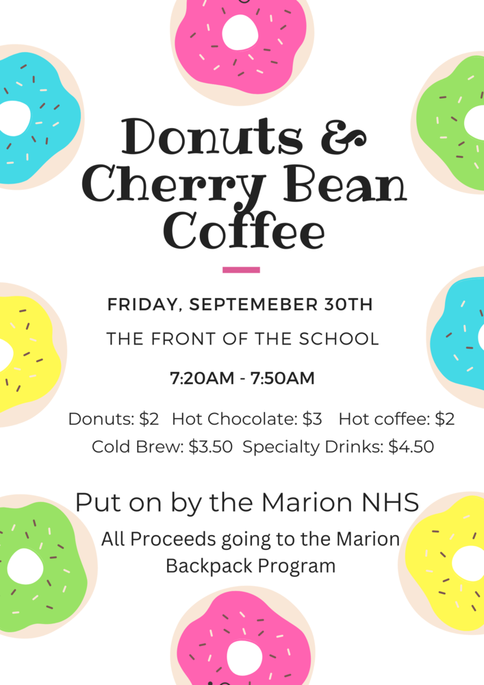 Donuts, Cherry Bean Coffee Poster