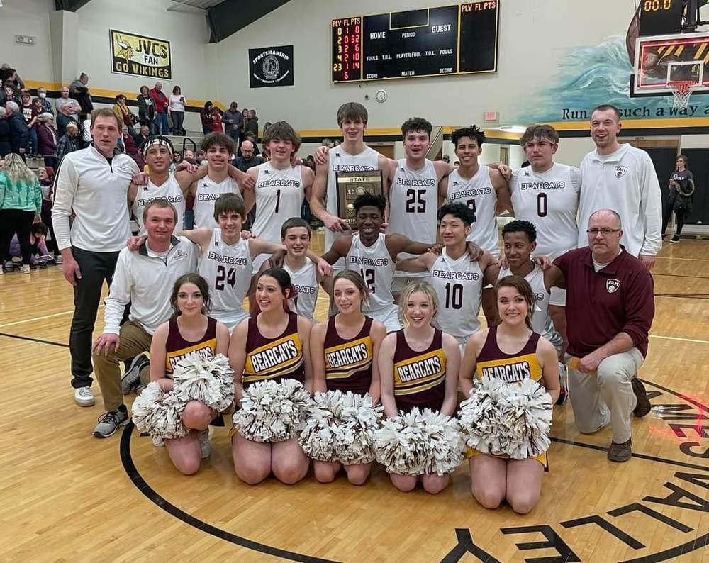 Boys Basketball after win of SoDak16